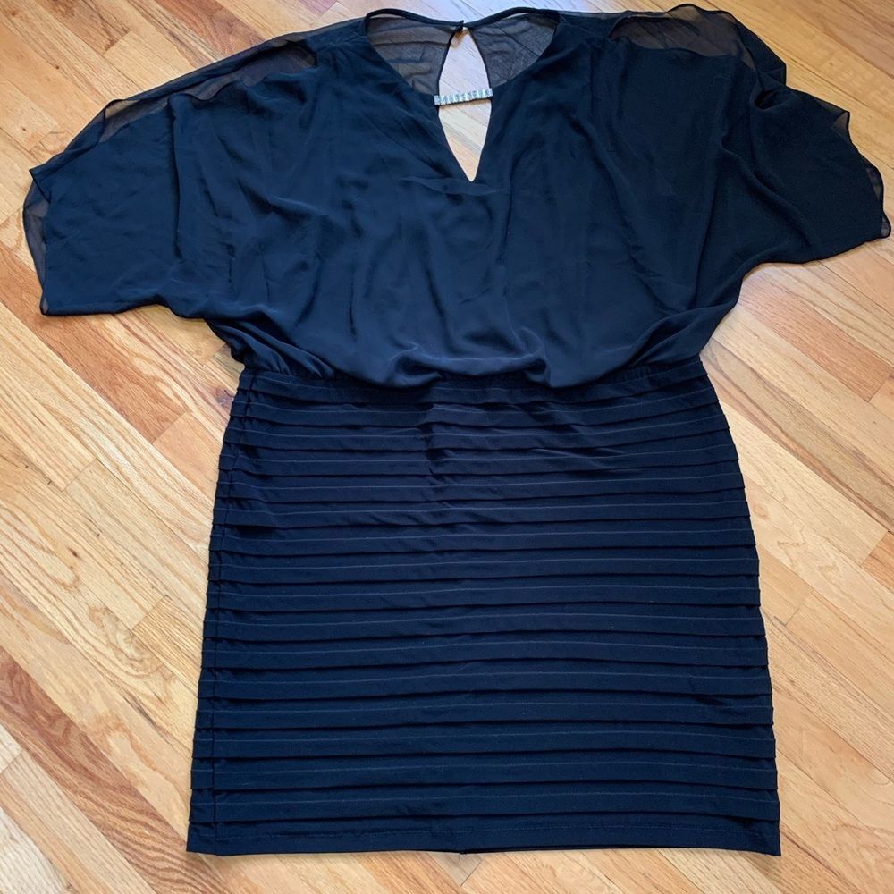 Black formal evening dress size 22W, chiffon layer